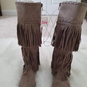 Girls Justice Fringe Boots Size 5